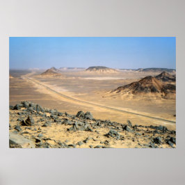 Póster Vista del desierto negro, Farafra, Egipto