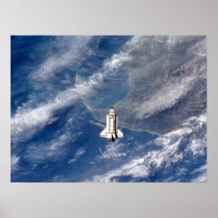 Póster Vista del esfuerzo del transbordador espacial del