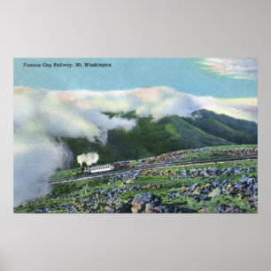Póster Vista del famoso ferrocarril Cog