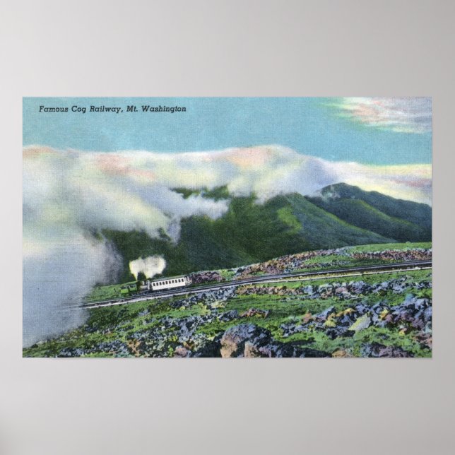 Póster Vista del famoso ferrocarril Cog (Frente)