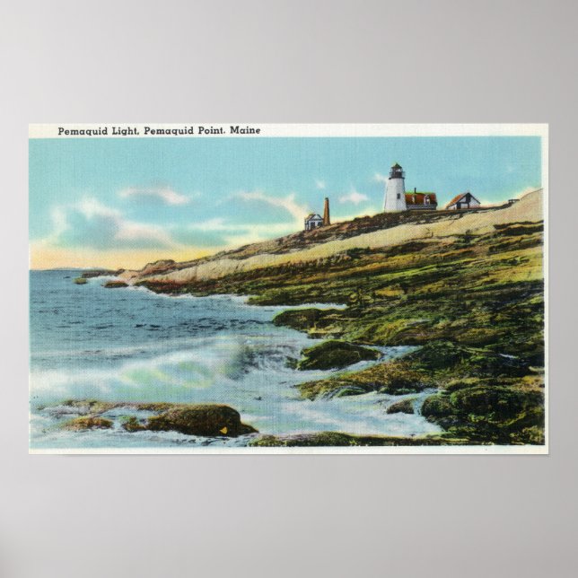 Póster Vista del faro de Pemaquid (Frente)