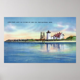 Póster Vista del faro largo del punto