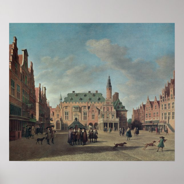 Póster Vista del Grote Markt en Haarlem (Frente)