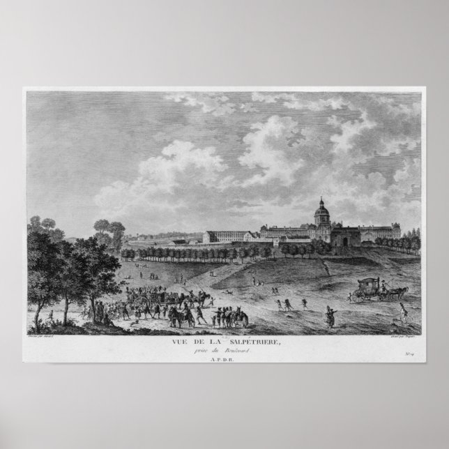 Póster Vista del Hopital La Salpetriere (Frente)