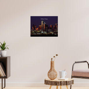 Póster vista del horizonte de Dallas, Texas,