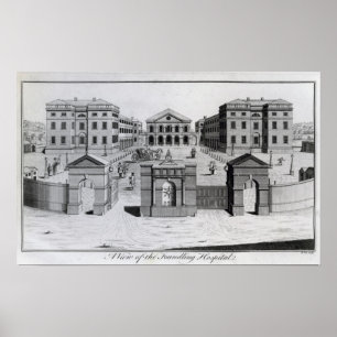 Póster Vista del Hospital Foundling, 1756
