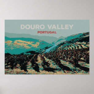 Póster Vista del ilustracion del valle del Douro, Portuga