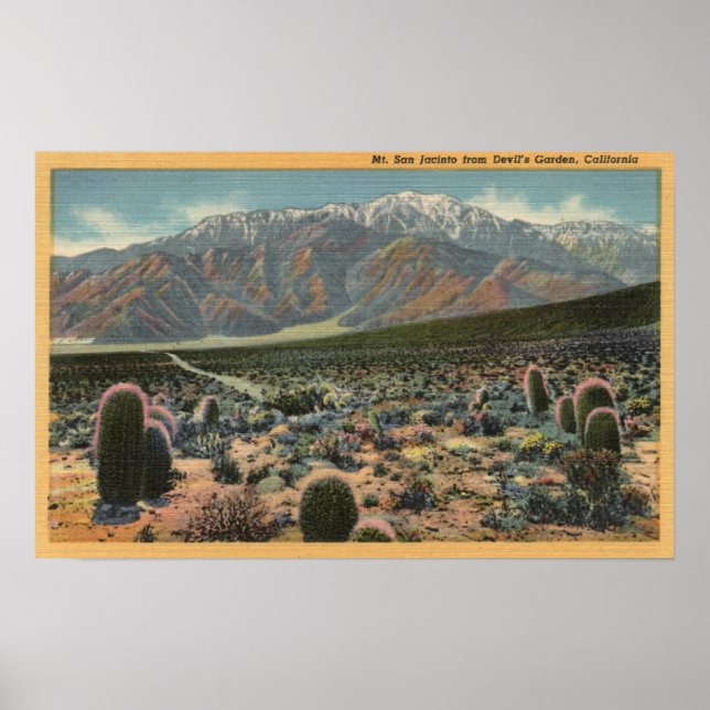 Póster Vista del Jardín del Diablo del Monte San Jacinto  (Frente)
