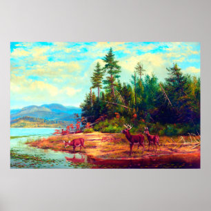 Póster Vista del lago Arthur Fitzwilliam Tait 1882