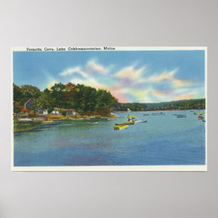 Póster Vista del Lago Cobbosseecontee en Pernette Cove