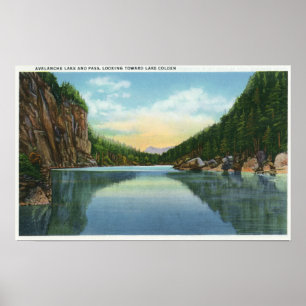 Póster Vista del lago Colden del lago avalanche