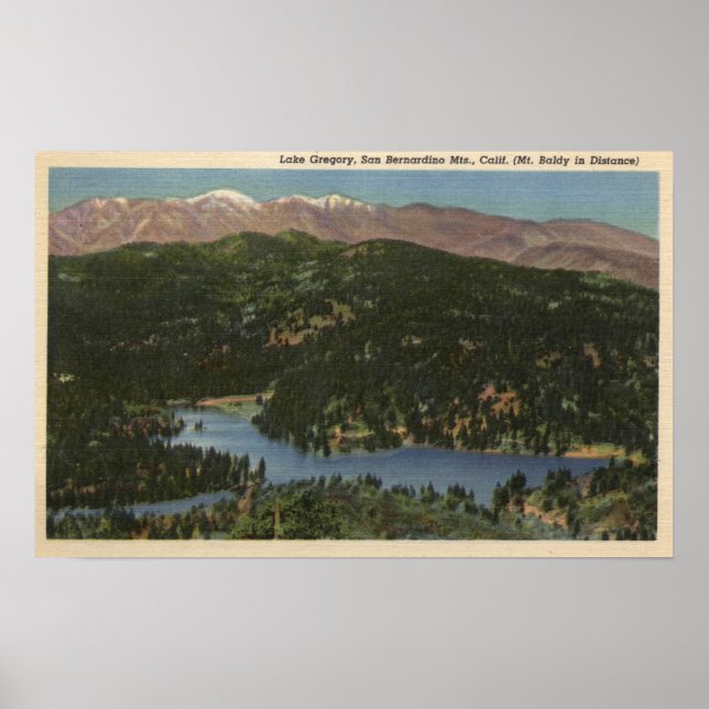 Póster Vista del lago Gregory y San Bernardino (Frente)