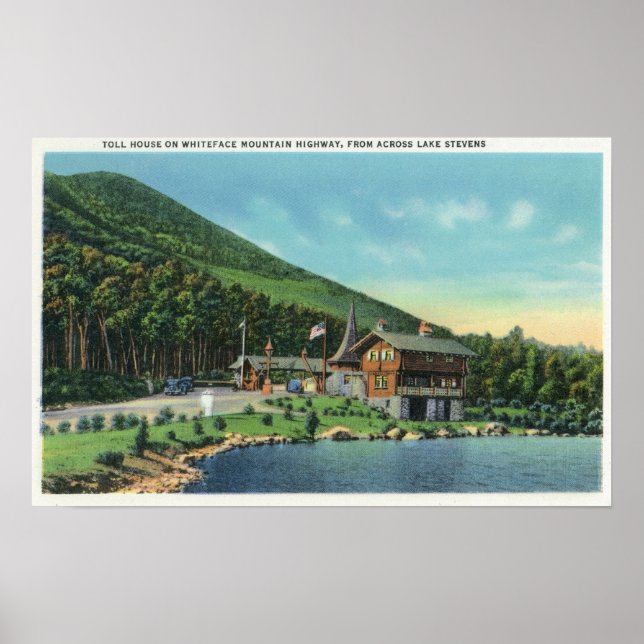 Póster Vista del lago Stevens de la peaje (Frente)