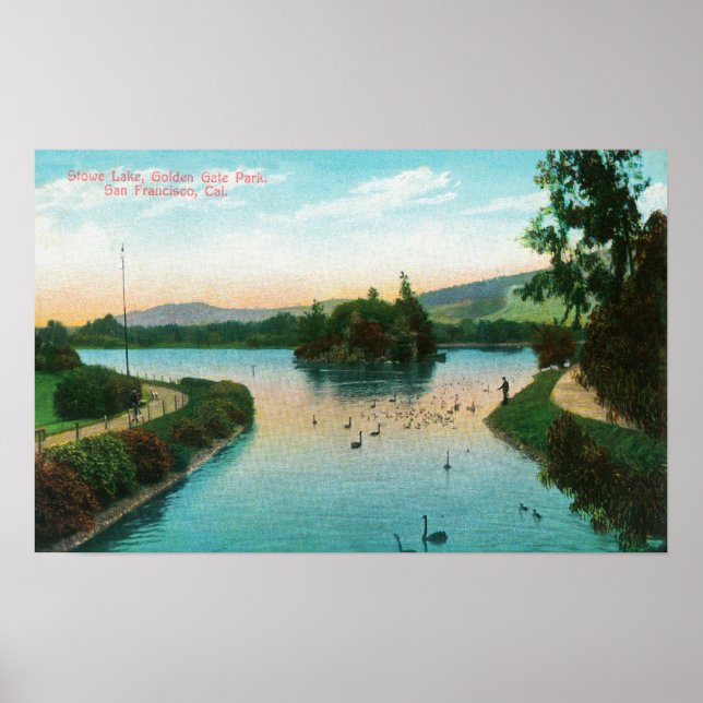 Póster Vista del lago Stowe en el Parque Golden Gate (Frente)