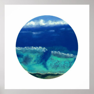 Póster Vista del mar de Okinawa (Círculo Zen)