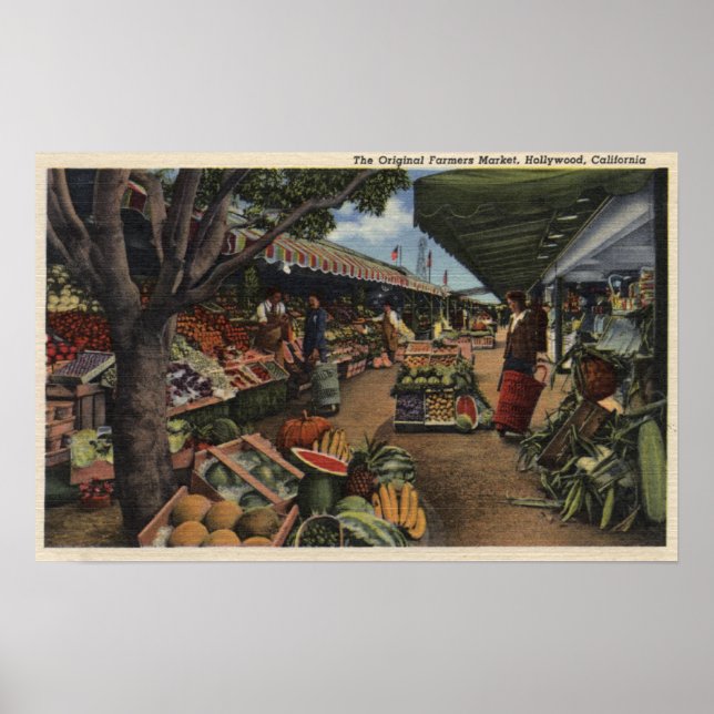 Póster Vista del mercado original de los agricultores (Frente)