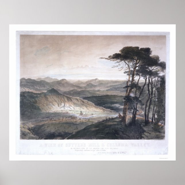 Póster Vista del molino de Sutter y del valle de Culloma (Frente)