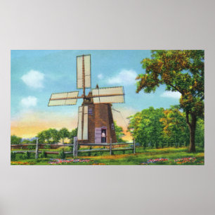 Póster Vista del molino de viento de Eastham, más vieja