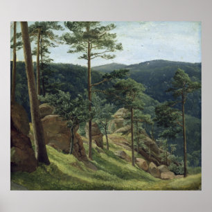Póster Vista del Monte Brocken, 1829