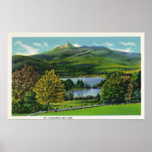Póster Vista del monte Chocorua y el lago