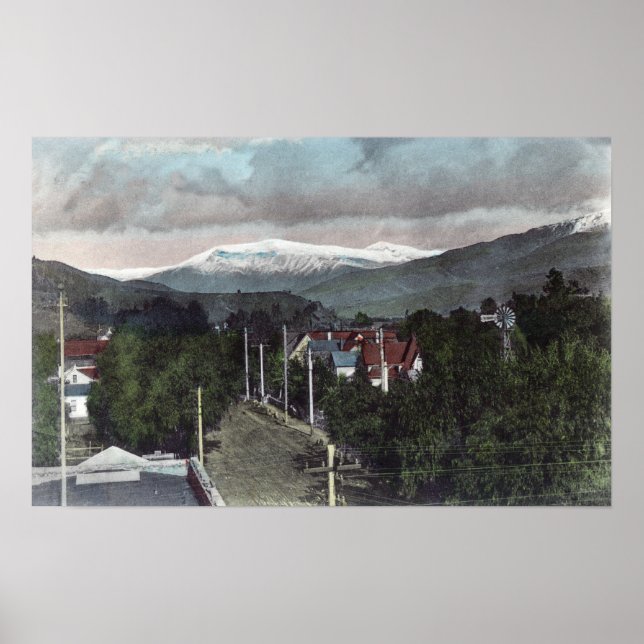 Póster Vista del Monte Topo desde la ciudad de Santa Paul (Frente)