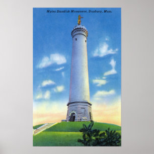 Póster Vista del monumento de Myles Standish