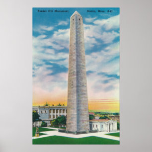 Póster Vista del monumento del Bunker Hill