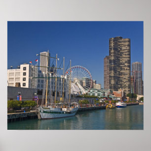 Póster Vista del muelle naval 2 de Chicago