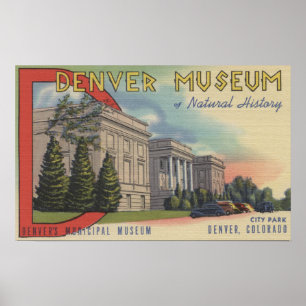 Póster Vista del museo de Denver de la historia natural