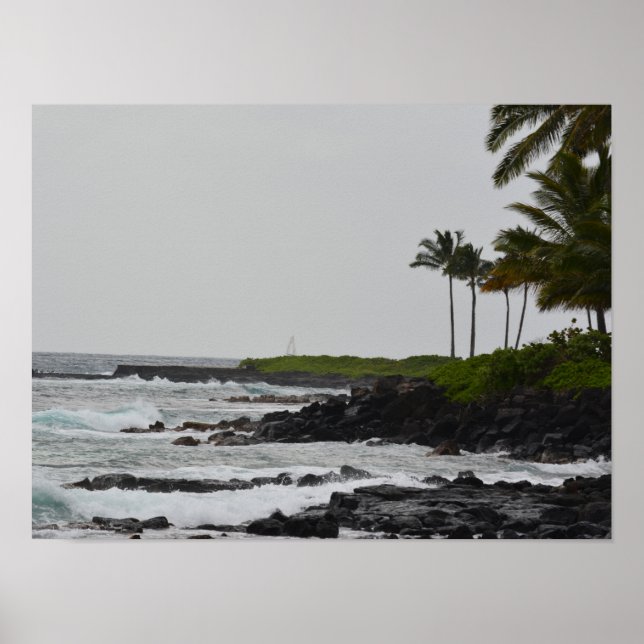 Póster Vista del océano en Poipu (Frente)