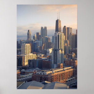 Póster Vista del paisaje urbano con luz fantástica