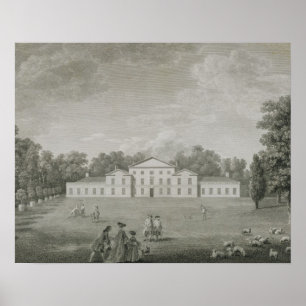 Póster Vista del palacio en Kew del césped, grabada