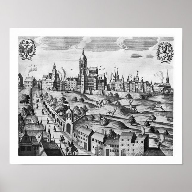 Póster Vista del Palacio Imperial y de Praga (Frente)