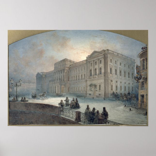Póster Vista del Palacio Mariinsky en invierno, 1863 (Frente)