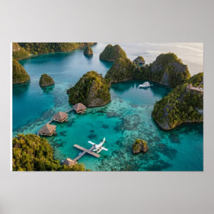 Póster Vista del paraíso de las islas Raja Ampat Piaynemo