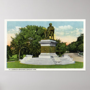 Póster Vista del parque costero del monumento P T Barnum