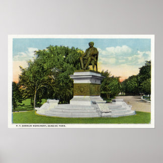 Póster Vista del parque costero del monumento P T Barnum