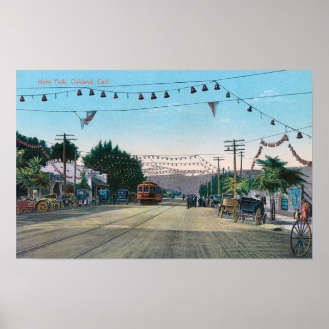 Póster Vista del parque Idora desde StreetOakland, CA (Frente)