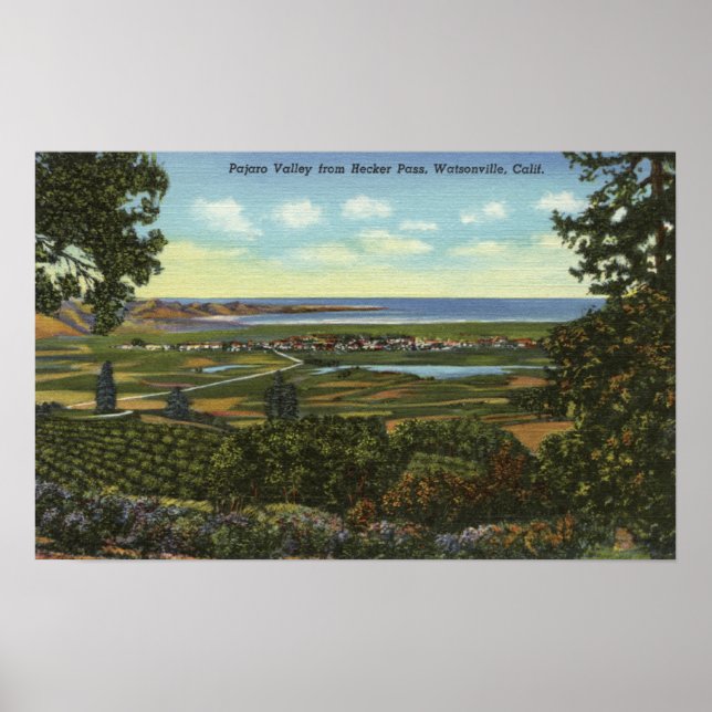 Póster Vista del paso de hacker en el valle del Pajaro (Frente)