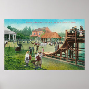 Póster Vista del patio de los niños