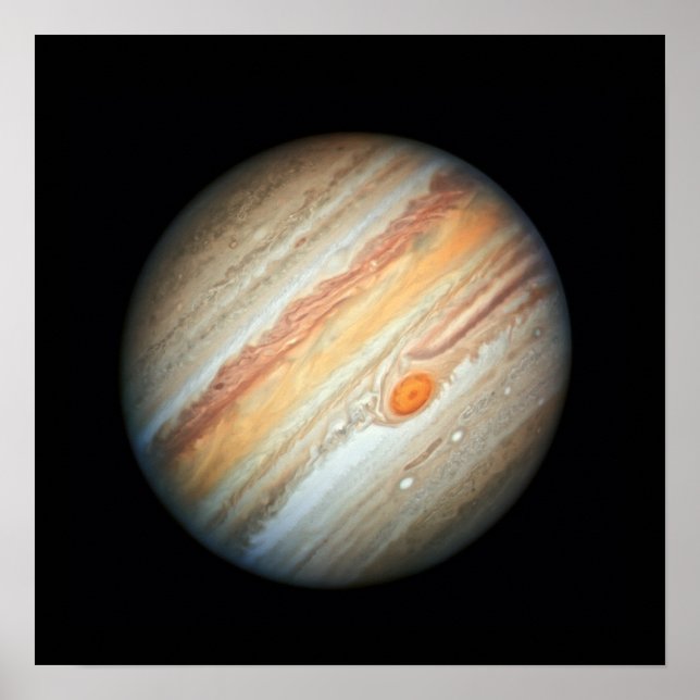 Póster Vista del planeta Júpiter (Telescopio Hubble) (Frente)