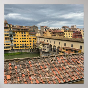 Póster Vista del Ponte Vecchio, Poster de Florencia Itali