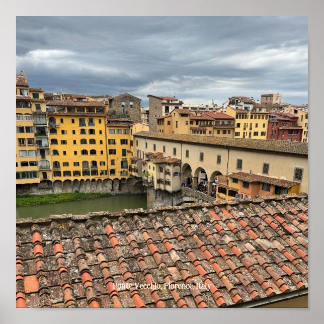 Póster Vista del Ponte Vecchio, Poster de Florencia Itali (Frente)