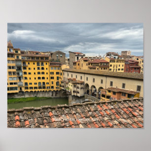 Póster Vista del Ponte Vecchio, Poster de Florencia Itali