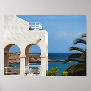 Póster Vista del Poster del océano, textura pintada