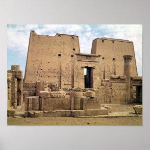 Póster Vista del primer pilón del Templo de Horus