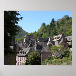 Póster Vista del pueblo medieval (foto)