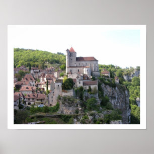 Póster Vista del pueblo y la iglesia (foto) 2