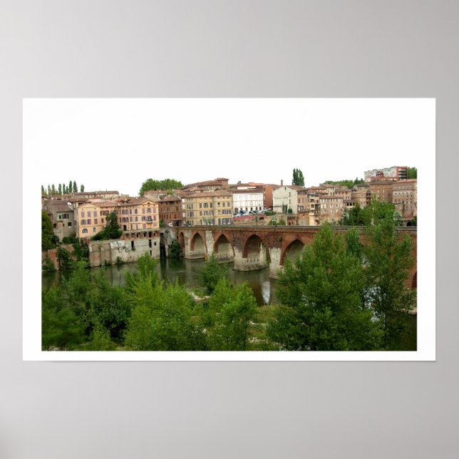 Póster Vista del puente antiguo (foto) (Frente)