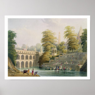 Póster Vista del puente cerca de Baroda en Guzerat, del